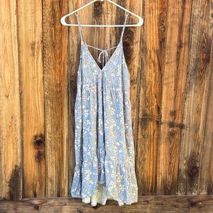 Final Touch Light Blue Floral High Low Dress